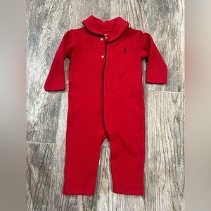 Ralph Lauren Children’s/ Infant One Piece Red Cotton Knit Gorgeous Excellent 9M